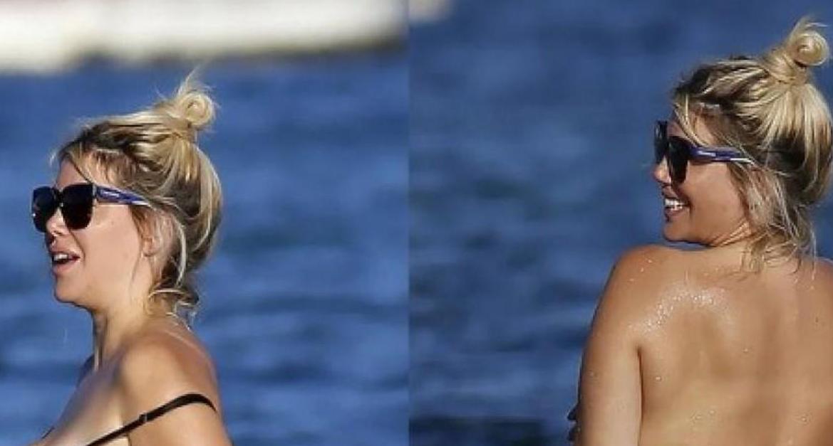 Wanda Nara se animó al topless en las playas de Ibiza
