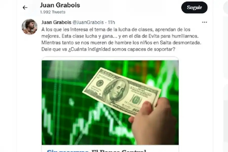 EL DURO POSTEO DE GRABOIS CONTRA EL GOBIERNO NACIONAL Y EL 