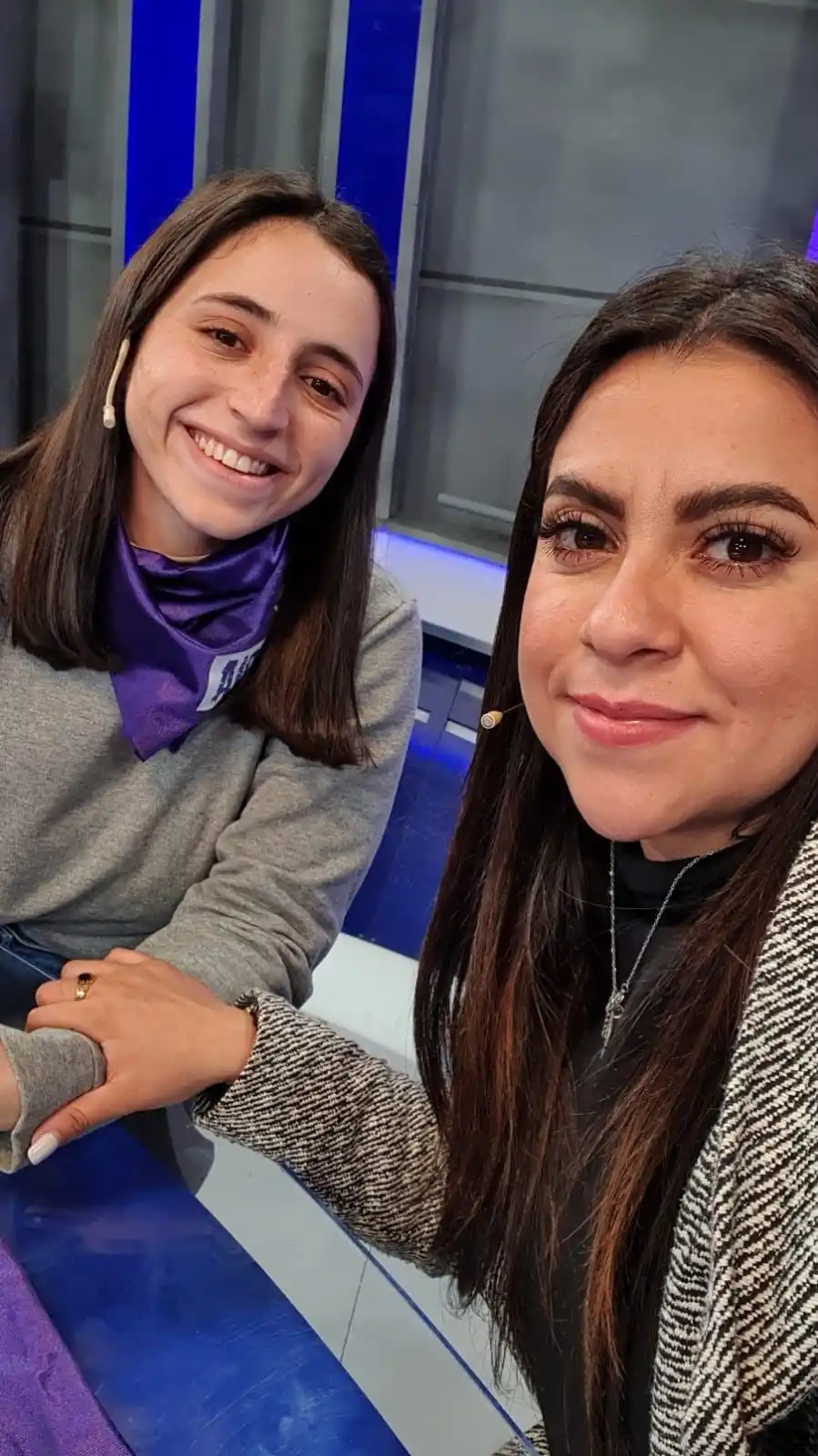 APOYO A LA CAUSA. Camila estuvo Junto a Olimpia Coral, la activista mexicana contra la violencia digital.