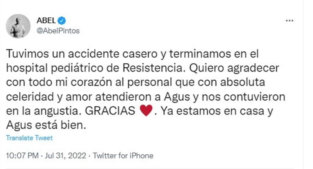 Foto tomada de Twitter: @AbelPintos