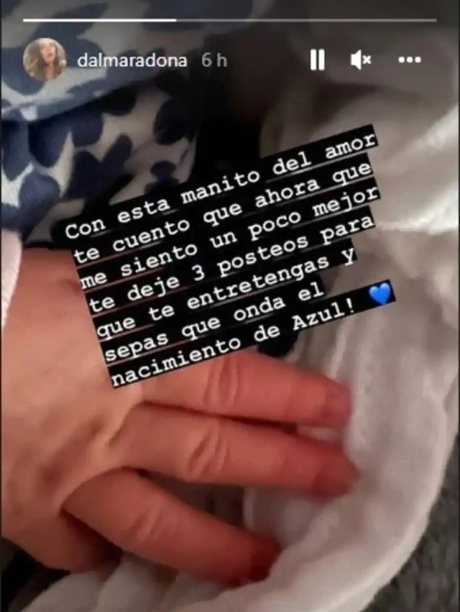 Historia de Instagram de Dalma Maradona