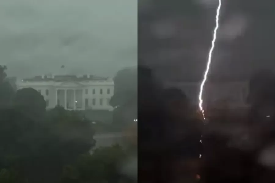 Video: un impactante rayo cayó cerca a la Casa Blanca dejando dos muertos y dos heridos