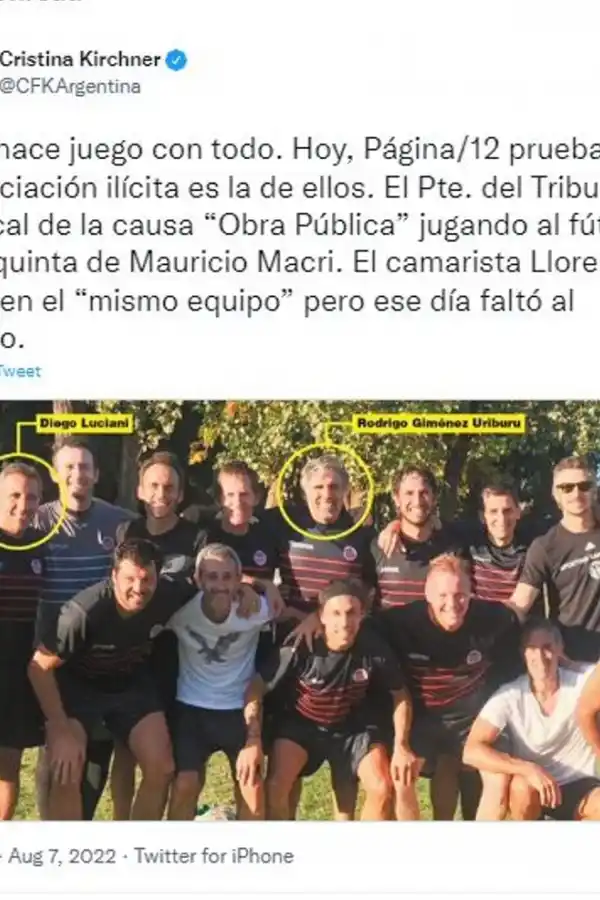 Foto tomada de Twitter @CFKArgentina