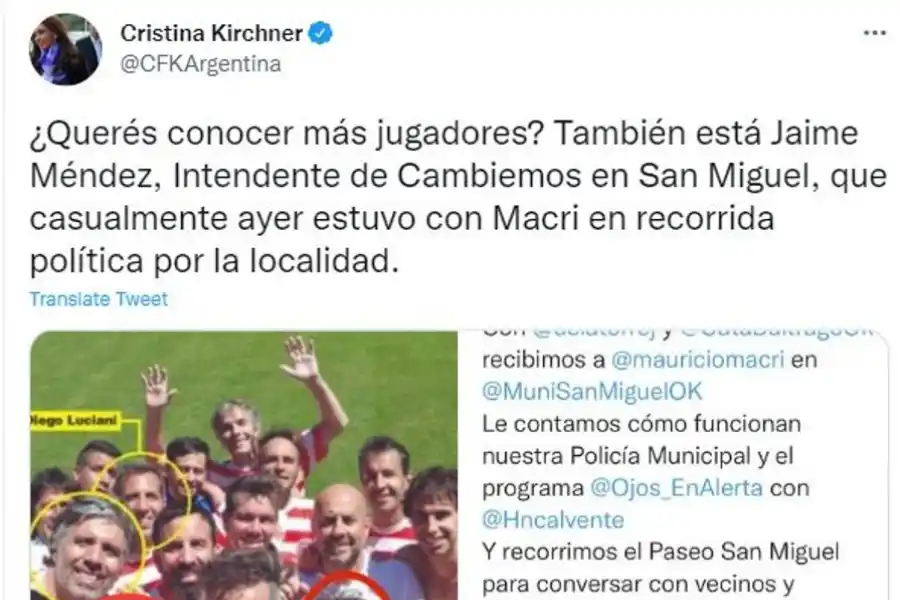 Foto tomada de Twitter: @CFK