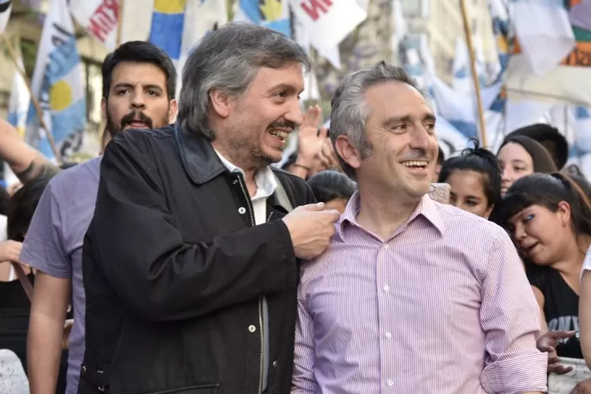 LÍDERES DE LA CÁMPORA. Andrés Larroque, junto a Máximo Kirchner. Foto de Twitter @larroqueandres