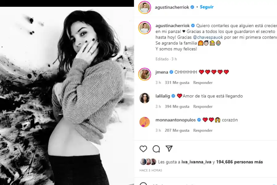 El tierno posteo de Agustina Cherri