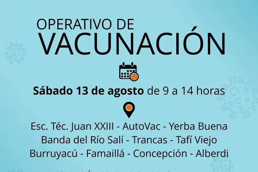EL LISTADO DE NODOS HABILITADOS ESTE SÁBADO 13 DE AGOSTO EN TUCUMÁN