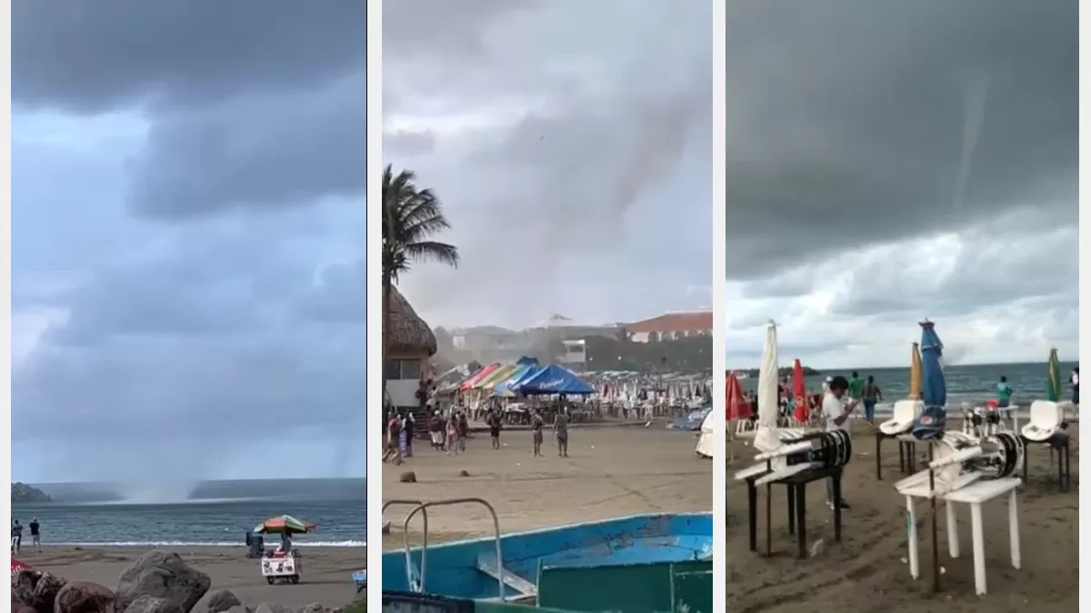 Video: una tromba marina se convirtió en tornado y cientos de turistas huyeron desesperados en una playa