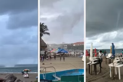 Video: una tromba marina se convirtió en tornado y cientos de turistas huyeron desesperados en una playa