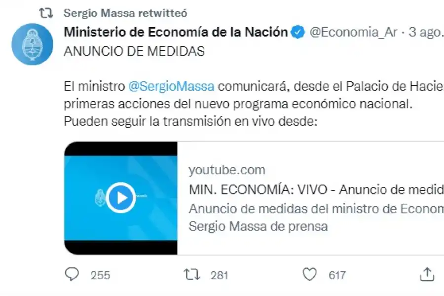 Massa imprimió una nueva característica  a la comunicación oficial.