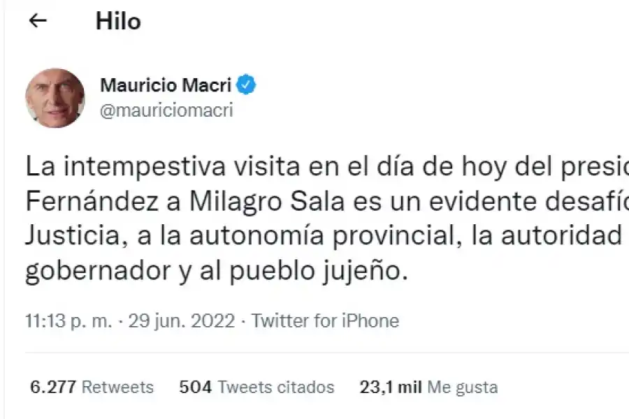 Cada vez que publica un tuit, Mauricio Macri logra captar la atención de los medios.