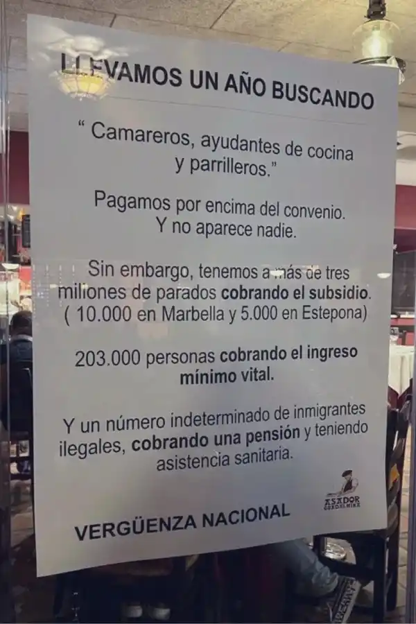 Puso un cartel en su restaurante quejándose de que no consigue empleados y se hizo viral