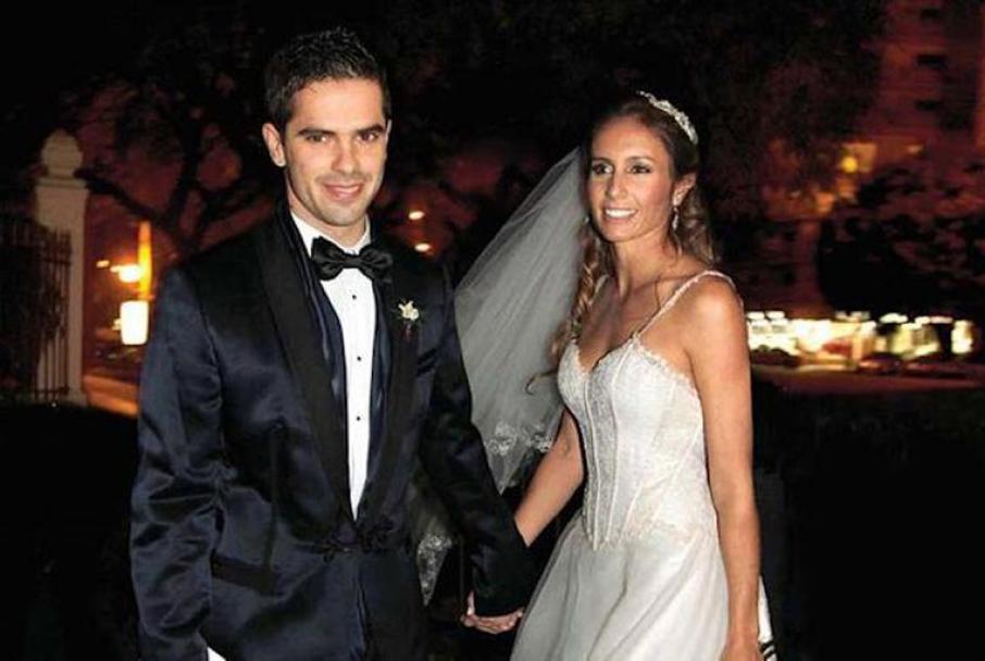 Fernando Gago y Dulko en su casamiento.