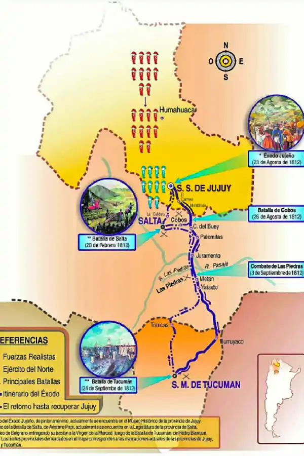 EL MAPA DE LA MARCHA. La asediada caminata de Jujuy a Tucumán. 