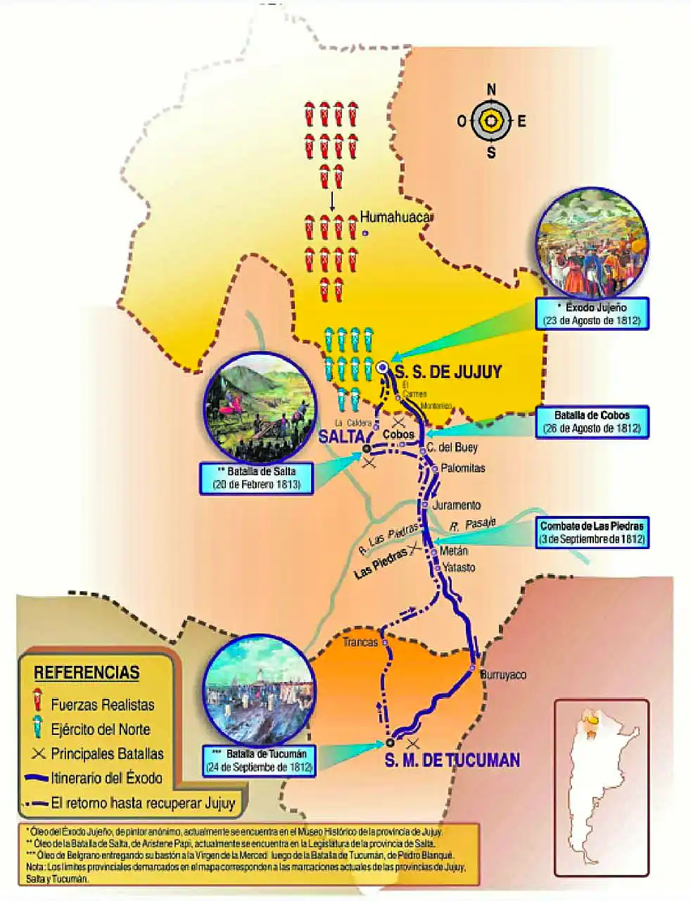 EL MAPA DE LA MARCHA. La asediada caminata de Jujuy a Tucumán. 