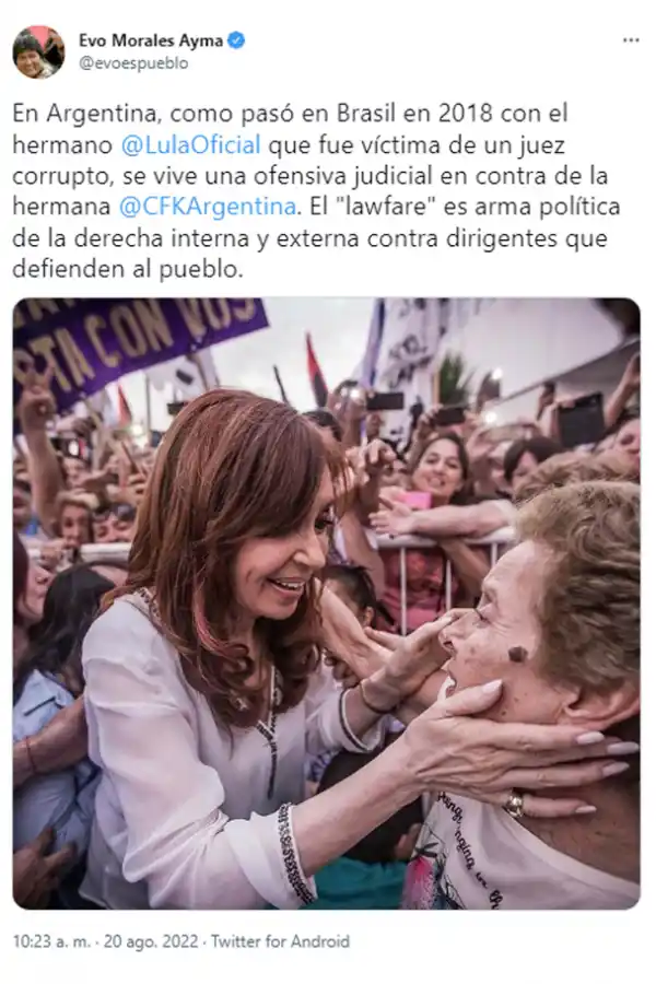 Cristina Kirchner recibió el apoyo de varios dirigentes de la política internacional