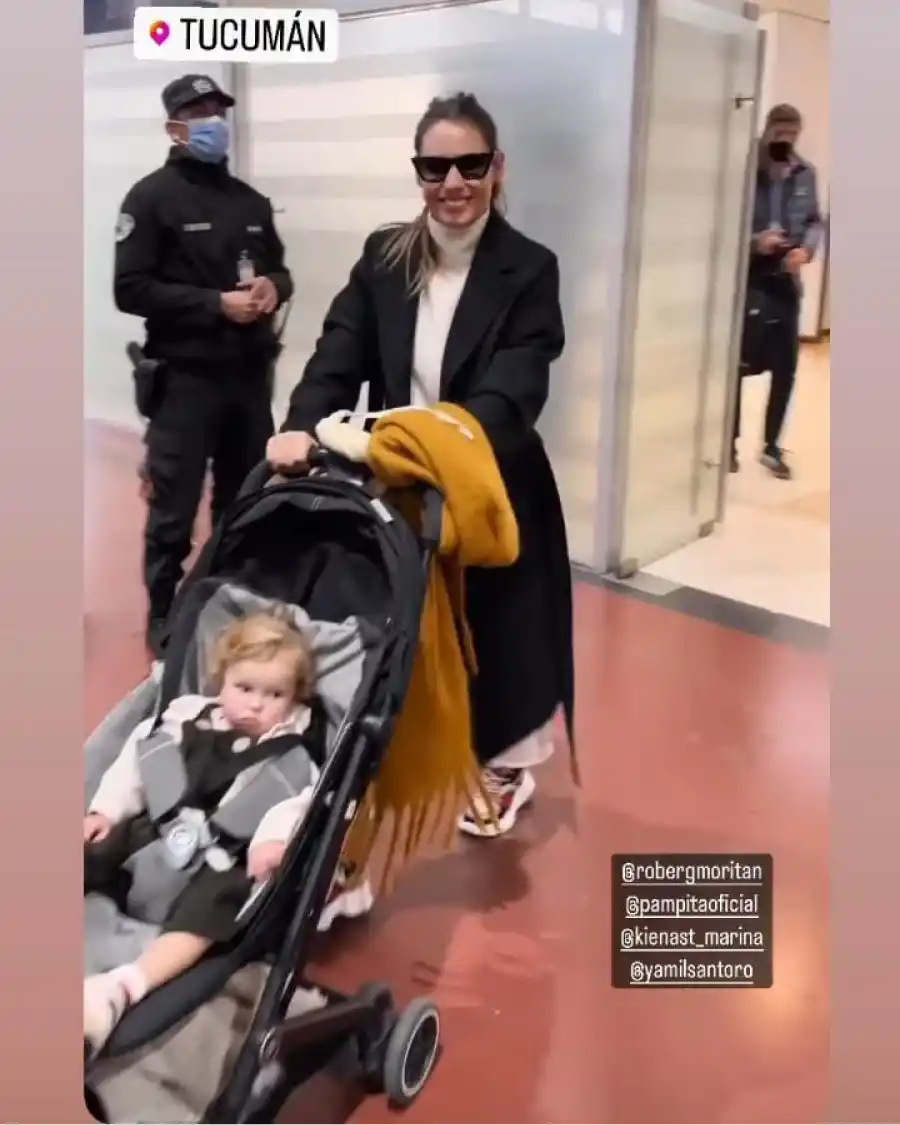 Pampita en el Aeropuerto de Tucumán.