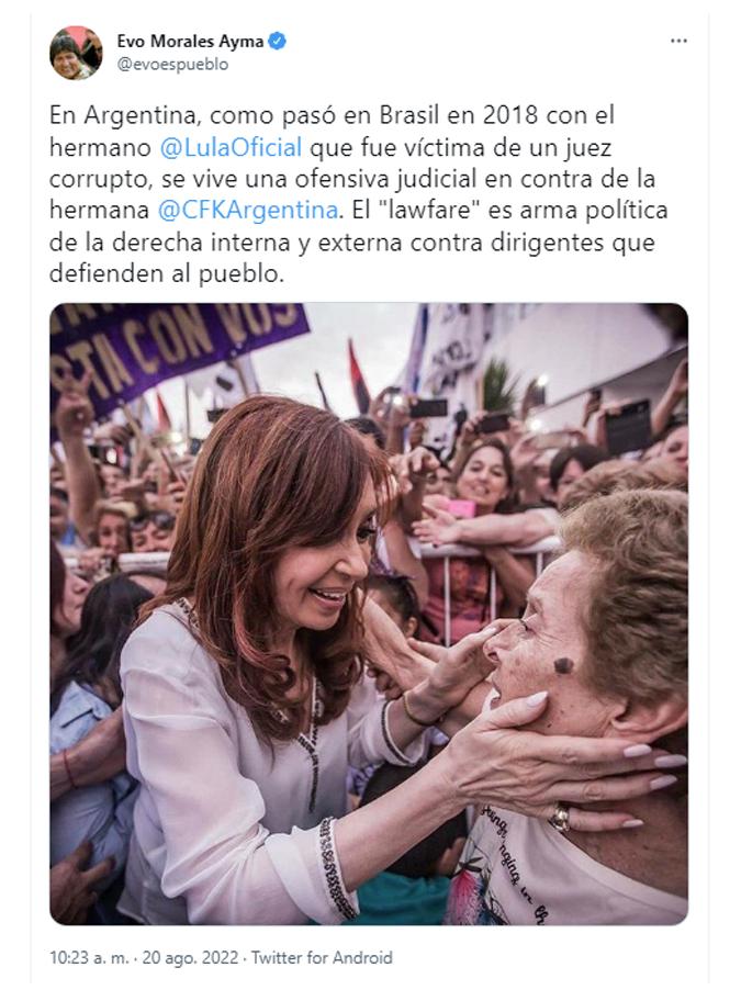Cristina Kirchner recibió el apoyo de varios dirigentes de la política internacional