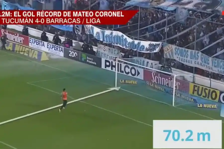 El gol récord de Mateo Coronel