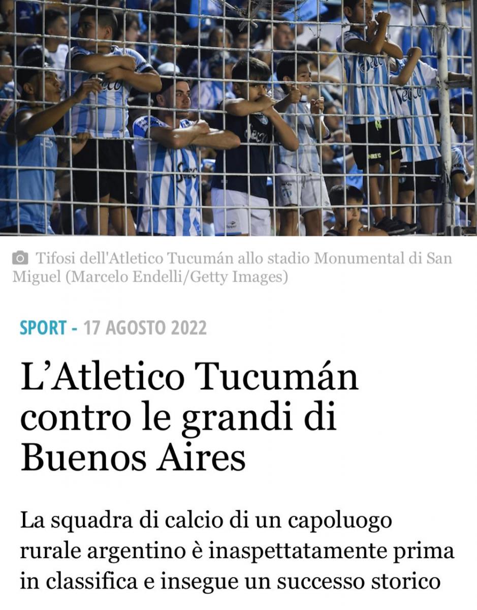 Un diario italiano hablando del presente de Atlético.