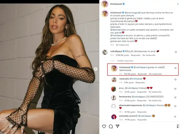 El posteo donde Tini Stoessel le declara su amor a Rodrigo De Paul