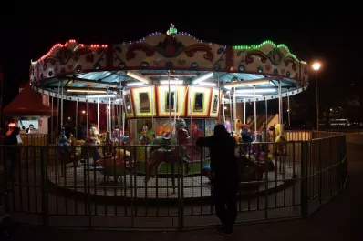 Corriendo rally en la calesita