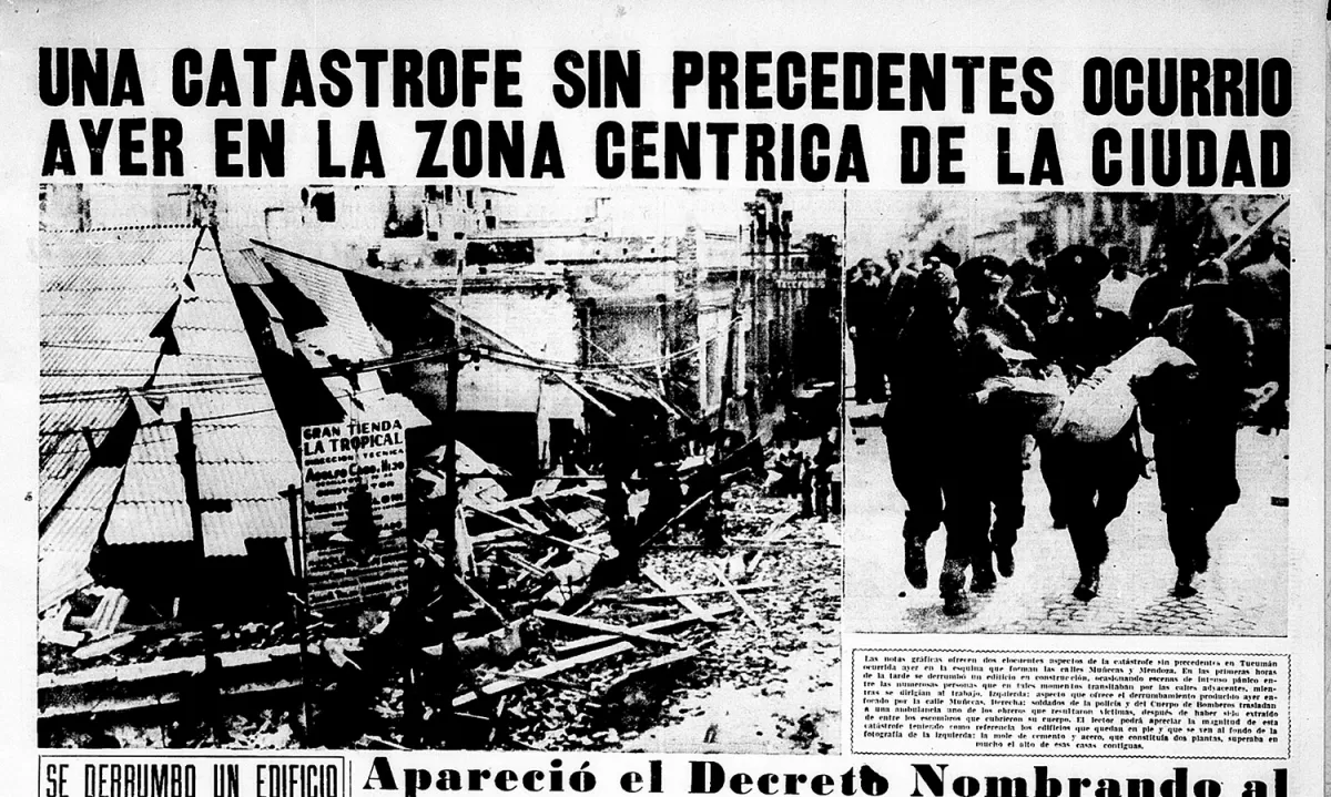 DESTRUCCIÓN. En la obra que se estaba realizando en Muñecas y Mendoza trabajaban 25 obreros al momento del colapso. 