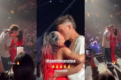 Promesa cumplida: Lali Espósito y Santiago Maratea se besaron apasionadamente en pleno recital