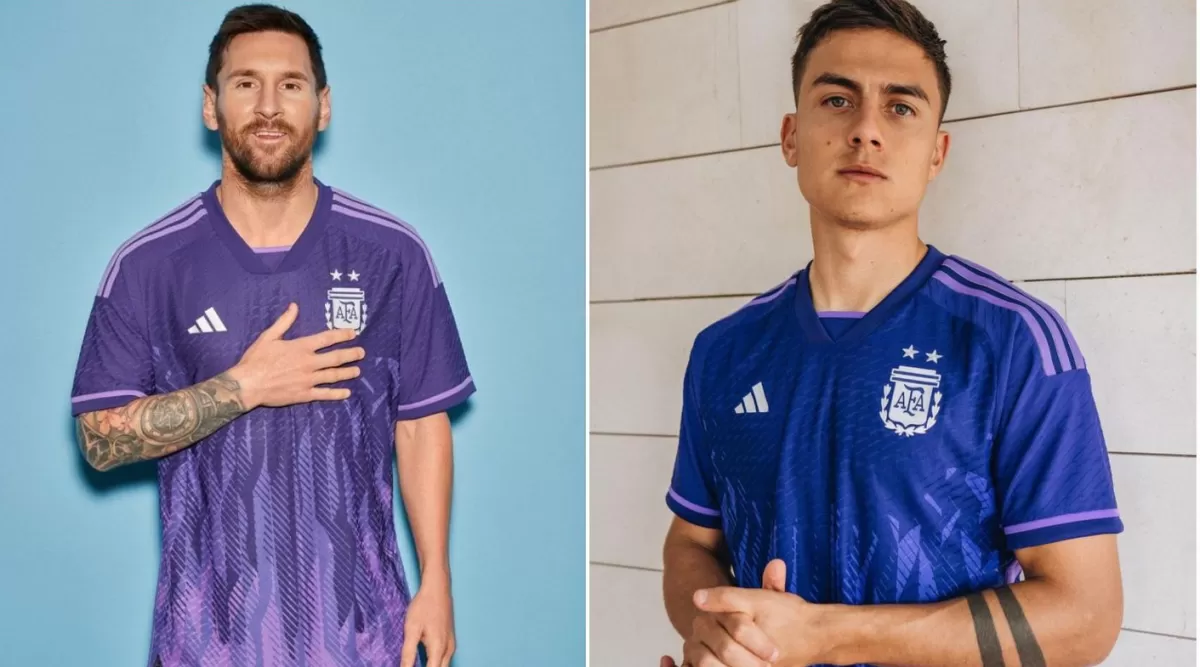 Messi y Dybala con la nueva camiseta suplente de la Selección
