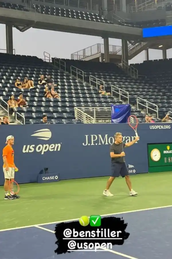La estrella de Hollywood Ben Stiller y Diego Schwartzman jugaron un divertido partido antes del US Open