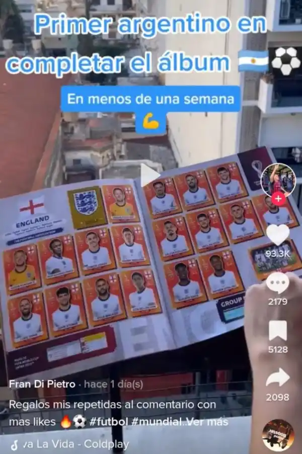 ¿Quién es el primer argentino en completar el álbum del Mundial de Qatar 2022?