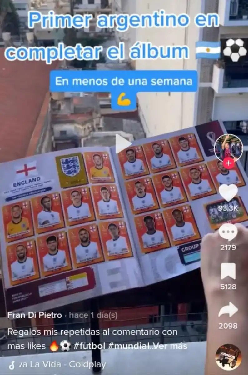 ¿Quién es el primer argentino en completar el álbum del Mundial de Qatar 2022?