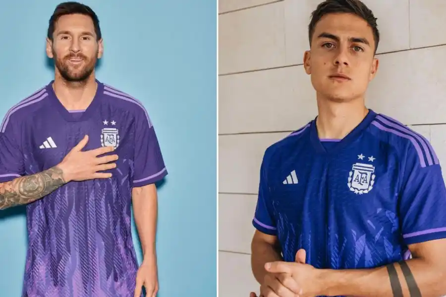 Messi y Dybala con la nueva camiseta suplente de la Selección
