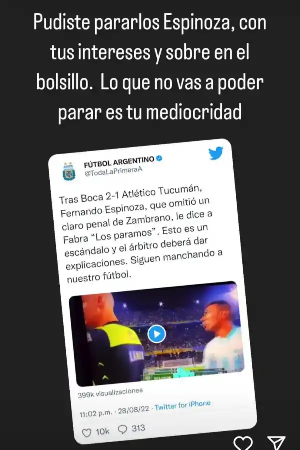 El posteo de Romy Bergdolt.