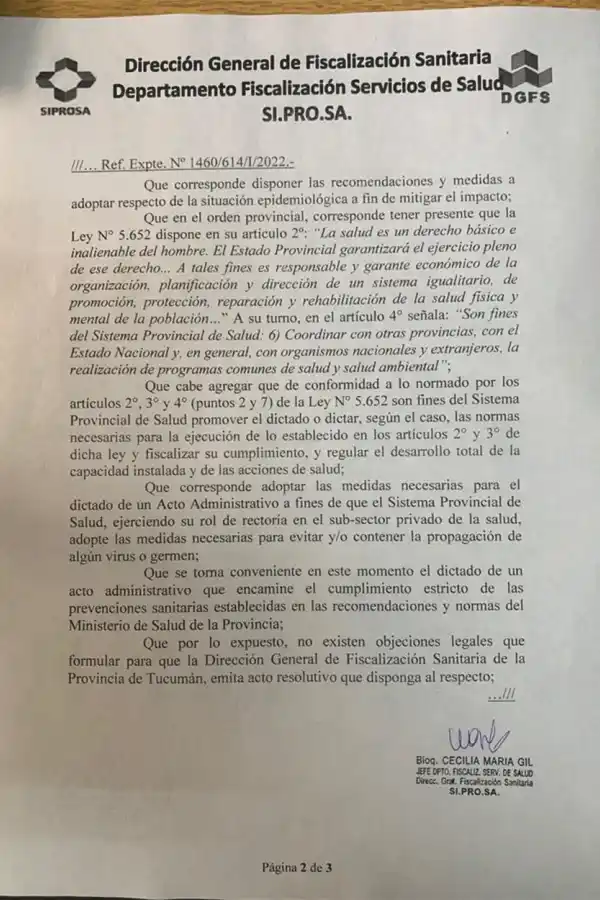 ¿En qué sanatorio se habrían originado los contagios que investiga el Siprosa?