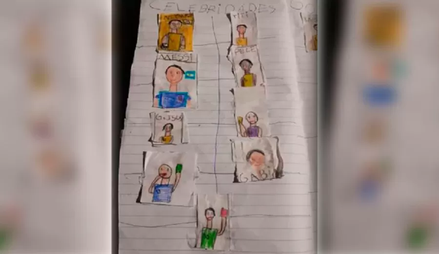 Un niño, sin plata para las figuritas, decidió dibujar su propio álbum del mundial
