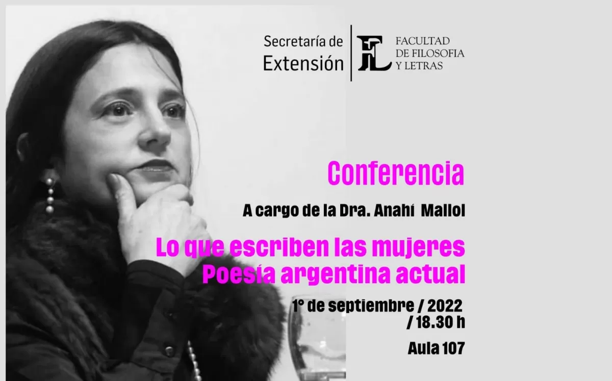 Anahí Mallol brindará en Tucumán una conferencia sobre poesía argentina contemporánea, escrita por mujeres