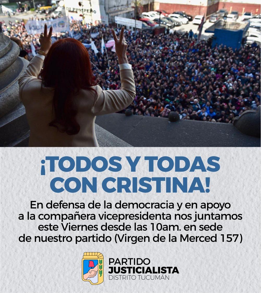 En Tucumán, el peronismo se convocó en la sede del PJ para repudiar el atentado a Cristina Kirchner