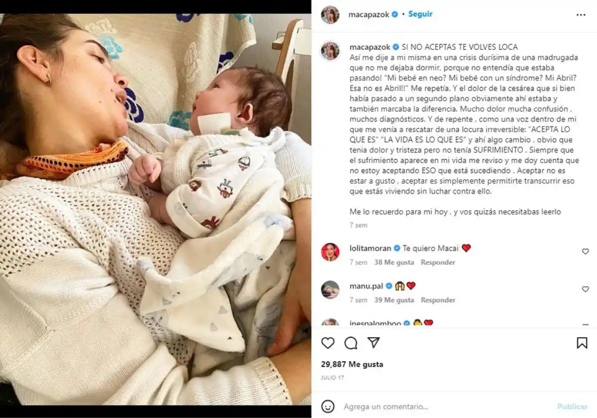 Macarena Paz pidió que recen por su hija Abril: los motivos