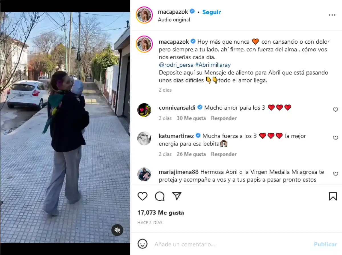 Macarena Paz pidió que recen por su hija Abril: los motivos