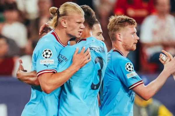 Haaland volvió a brillar en la goleada del Manchester City ante Sevilla