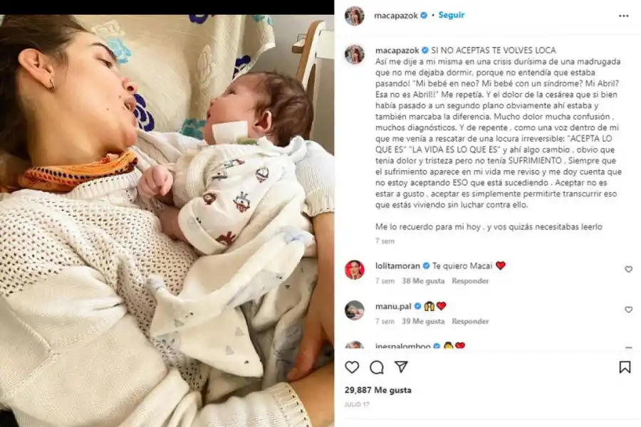 Macarena Paz pidió que recen por su hija Abril: los motivos