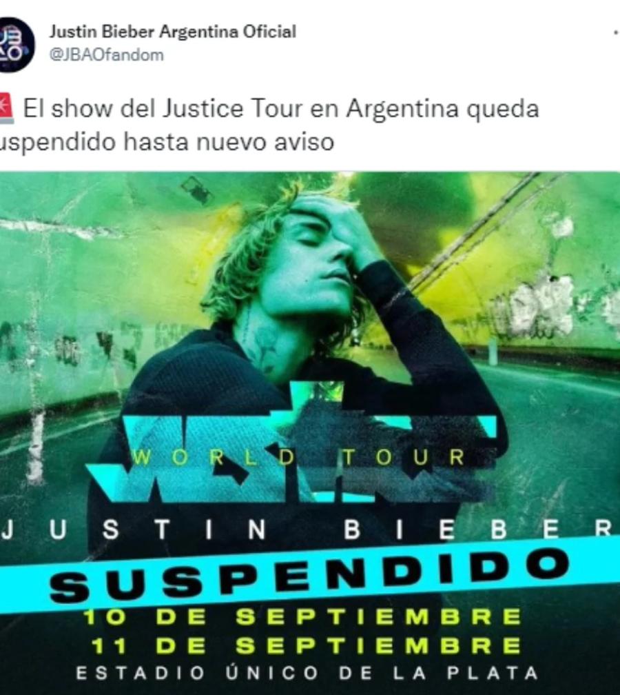 Justin Bieber canceló sus shows en Argentina por agotamiento