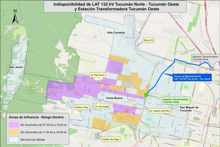 EL MAPA DE REFERENCIA POR LOS TRABAJOS DE TRANSNOA. Fuente: EDET