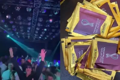 Insólito: en medio de un casamiento volaron por el aire figuritas del álbum del Mundial de Qatar