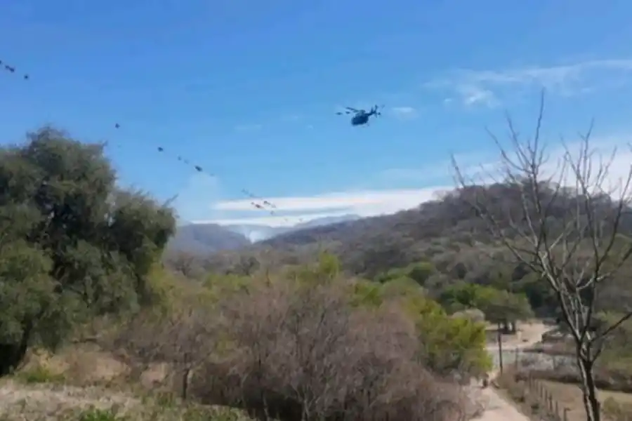 Continúan los trabajos para sofocar un incendio en una zona inaccesible de Sauce Yacu