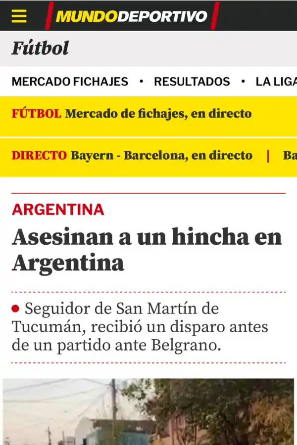 La nota del diario deportivo de Barcelona, Mundo Deportivo.