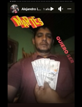 LA VÍCTIMA. Manuel “Berenjena” López subió una foto con dólares a una red social.