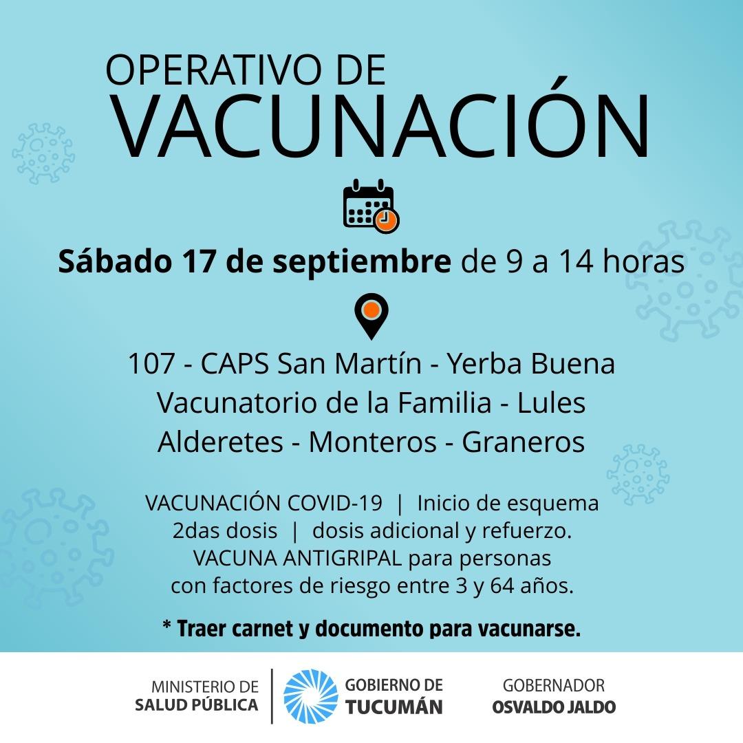 Cuáles serán los nodos abiertos este sábado en Tucumán para vacunarse contra la covid-19