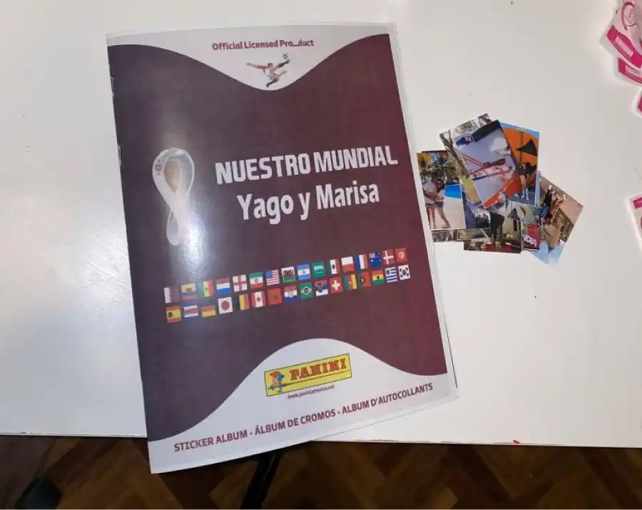 Álbum de figuritas del Mundial: una joven le hizo uno al novio pero con fotos suyas